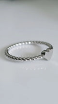 Solid Sterling Silver Braided Heart Ring - view 5