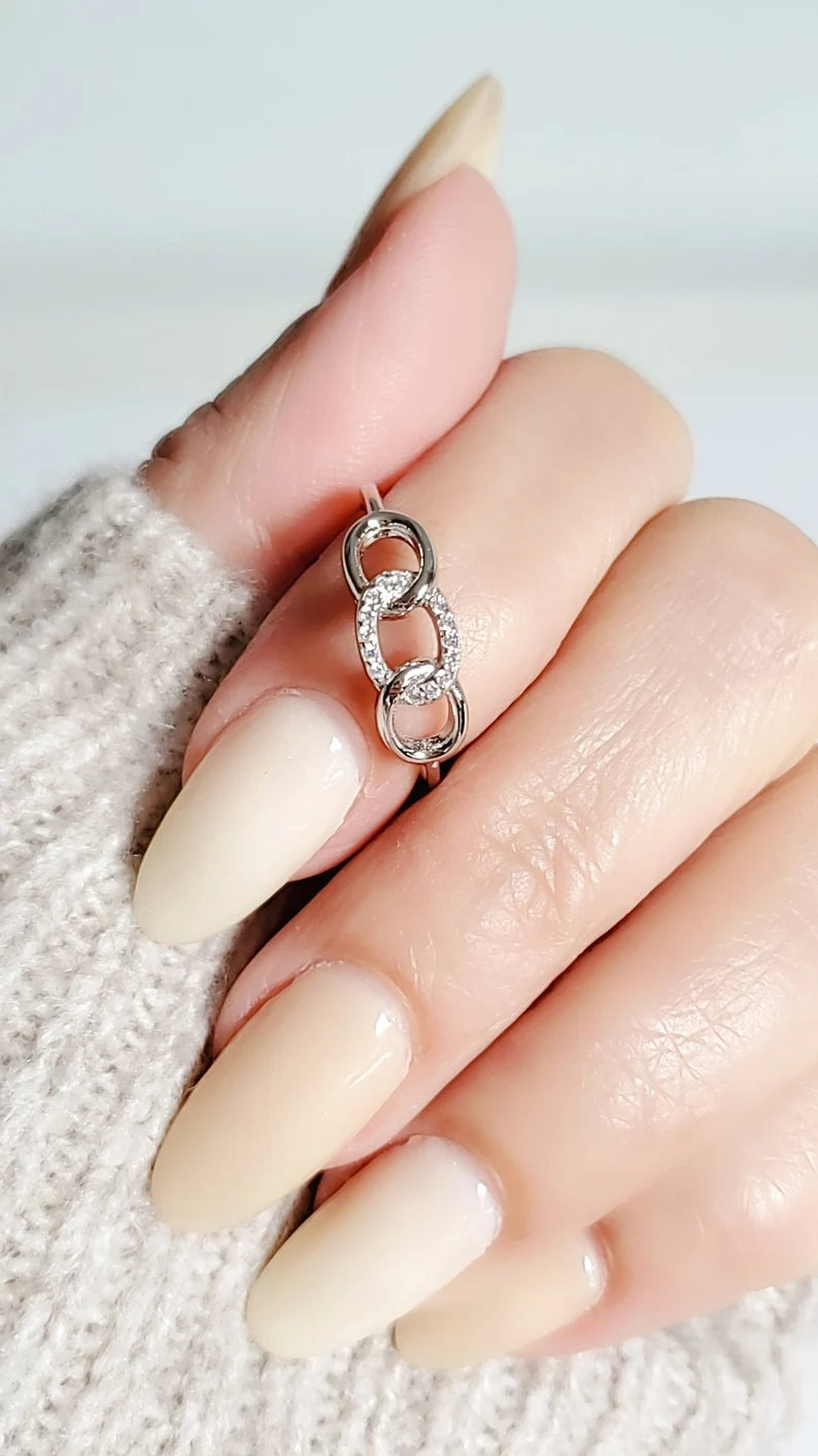 Sterling Silver Chain Ring - view 8