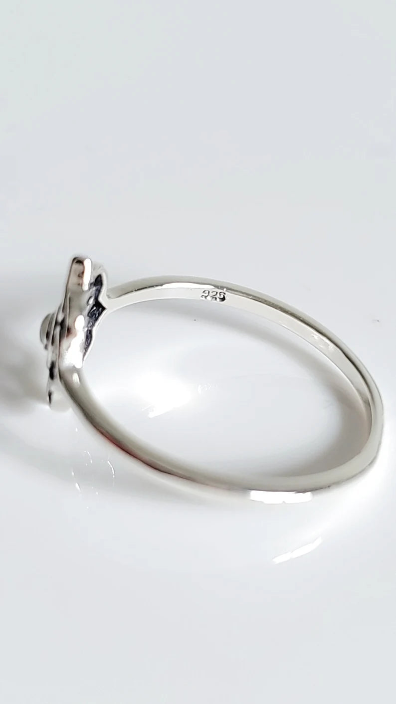 Sterling Silver White Opal Mandala Ring - view 6