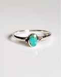 Sterling Silver Turquoise Dainty Bali Ring