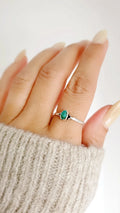 Sterling Silver Turquoise Dainty Bali Ring - view 2