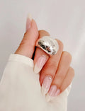 Sterling Silver Large Hammered Dome Ring - view 3
