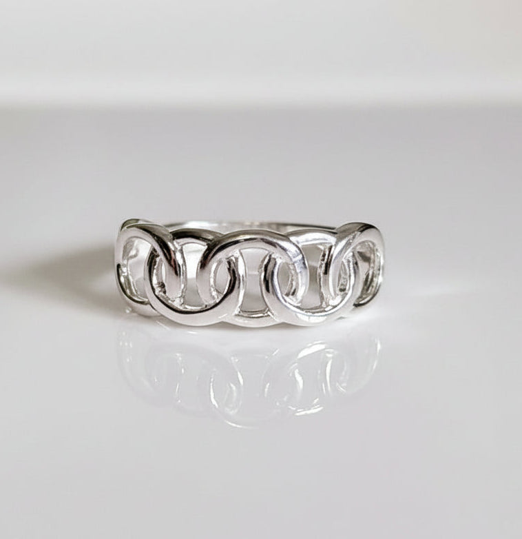 Sterling Silver Chain Ring Ring