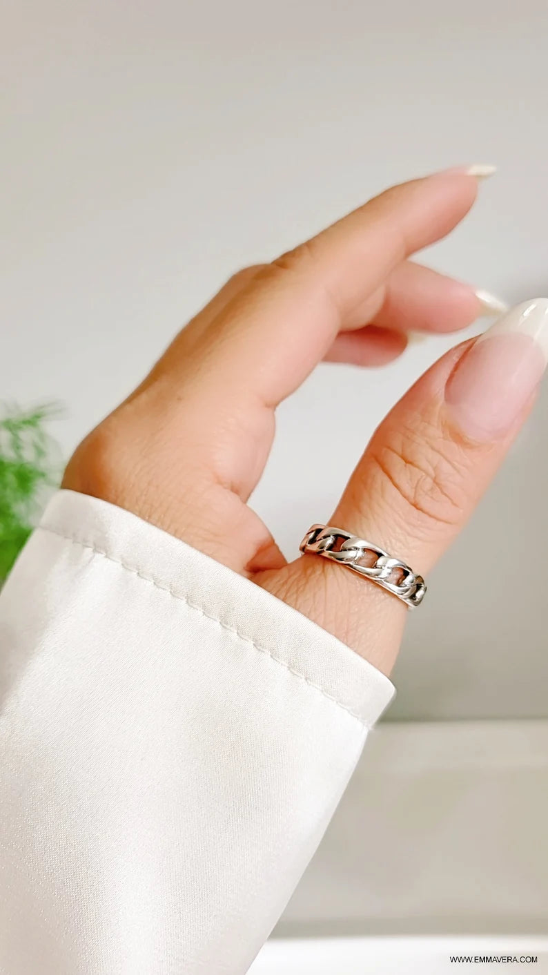 Sterling Silver 925 Chain Ring - view 3