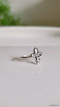 Dainty Sterling Silver Fleur De Lis Ring - view 2