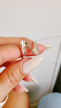 Sterling Silver Wave Geometric Ring - view 3