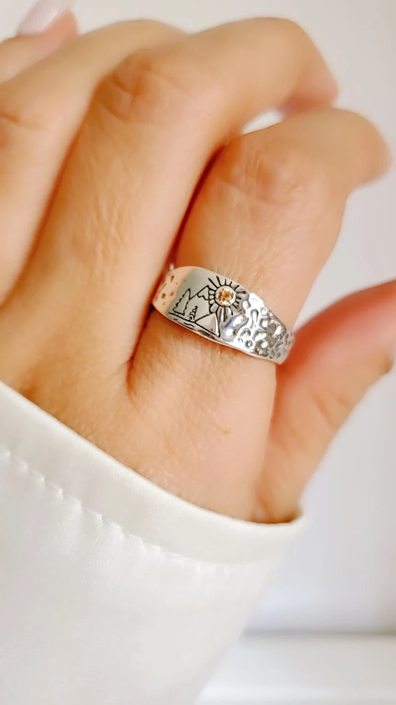 Sterling Silver 925 Mountain Lover Ring - view 8