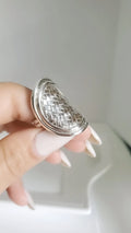 Sterling Silver 925 Shield Bold Bohemian Ring - view 6