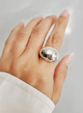 Sterling Silver Large Hammered Dome Ring - view 6