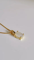 Gold or Sterling Silver Mother of Pearl Pendant Necklace & Chain - view 7