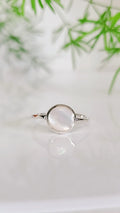 Sterling Silver Round Mother of Pearl Ring - view 5