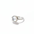 Sterling Silver Round Mother of Pearl Ring