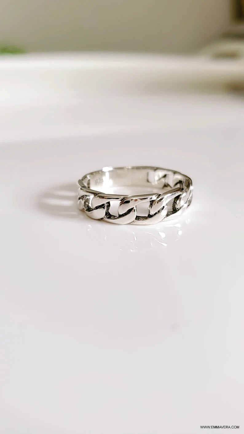 Sterling Silver 925 Chain Ring - view 6