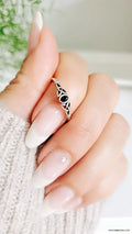 Black Onyx Celtic Sterling Silver Ring - view 2