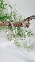 Sterling Silver 925 Hoop Medium Earrings - view 6