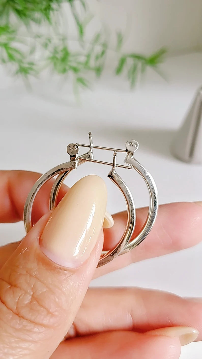 Sterling Silver 925 Hoop Medium Earrings - view 3
