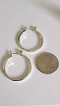 Sterling Silver 925 Hoop Medium Earrings - view 9