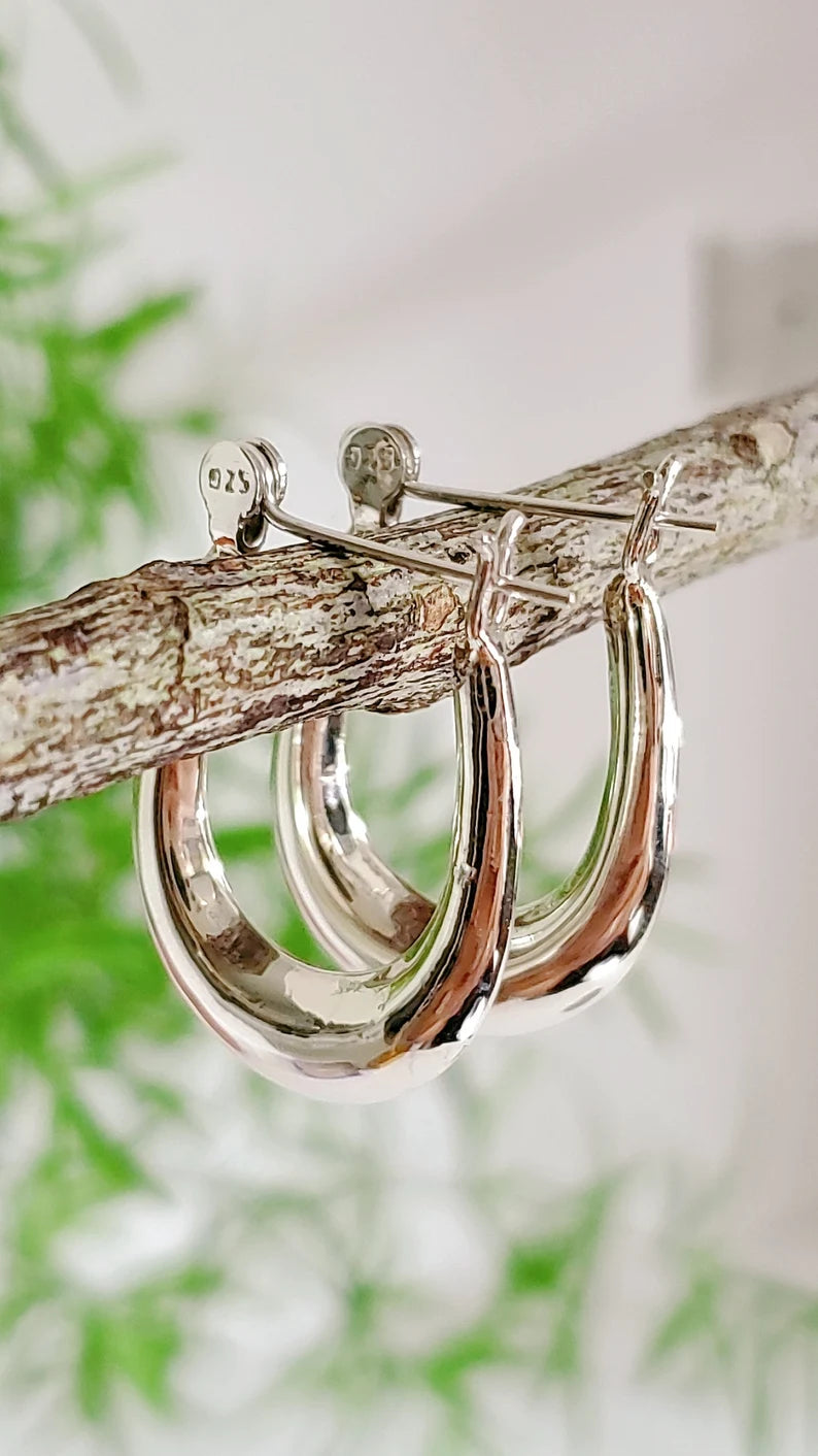 Sterling Silver 925 Hoop Earrings - view 4