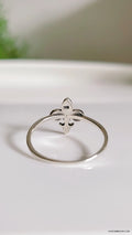 Dainty Sterling Silver Fleur De Lis Ring - view 4