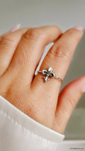 Dainty Sterling Silver Fleur De Lis Ring - view 7