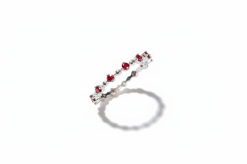 Sterling Silver Eternity Red Garnet Ring
