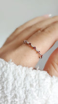 Sterling Silver Eternity Red Garnet Ring - view 8