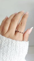 Sterling Silver Eternity Red Garnet Ring - view 9