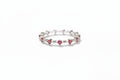 Sterling Silver Eternity Red Garnet Ring - view 3