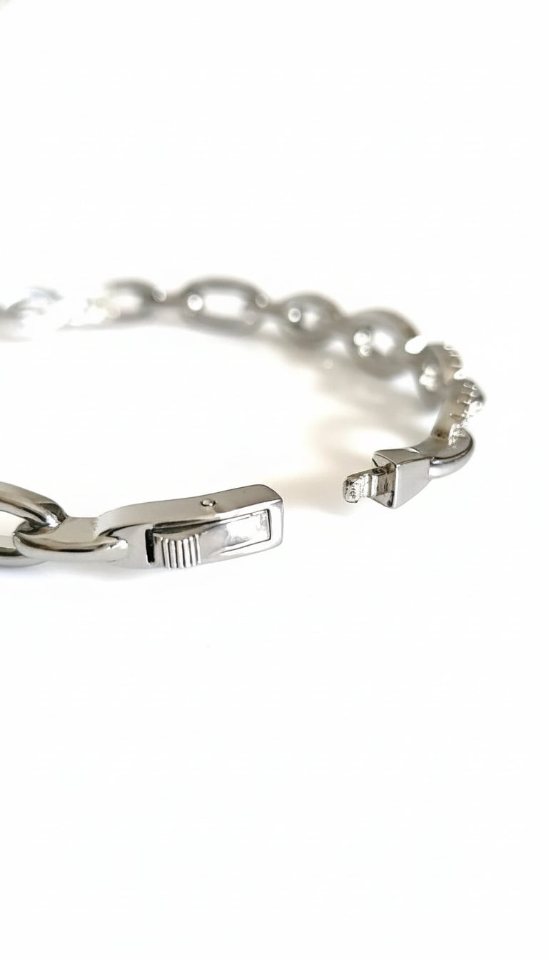 Silver Chain Bangle Bracelet - view 4