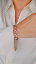 Silver Chain Bangle Bracelet - view 2