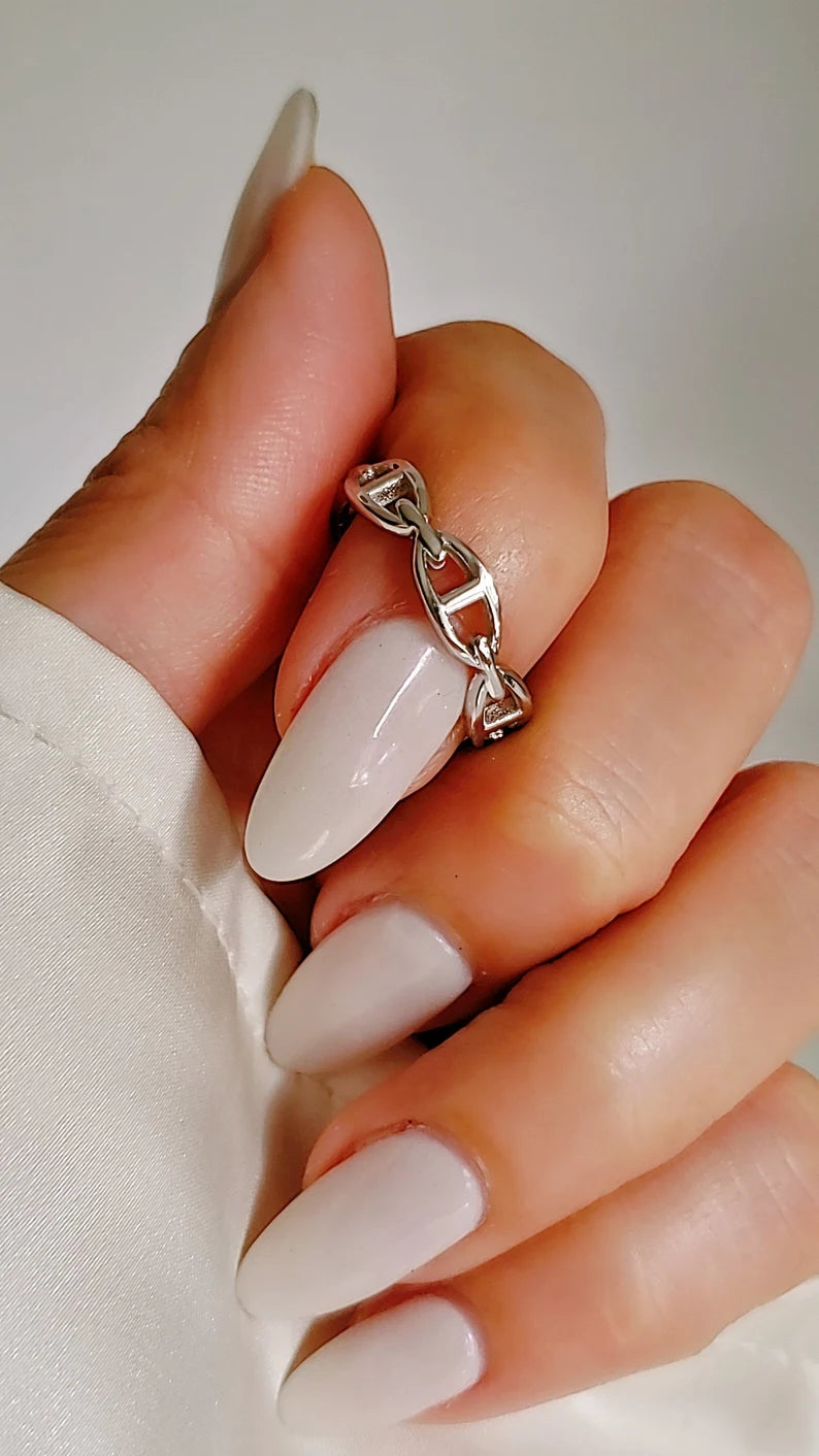 Sterling Silver Mariner Link Chain Ring - view 8