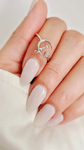 Sterling Silver Cat Sitting on the Moon Ring - view 3