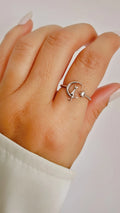 Sterling Silver Cat Sitting on the Moon Ring - view 8