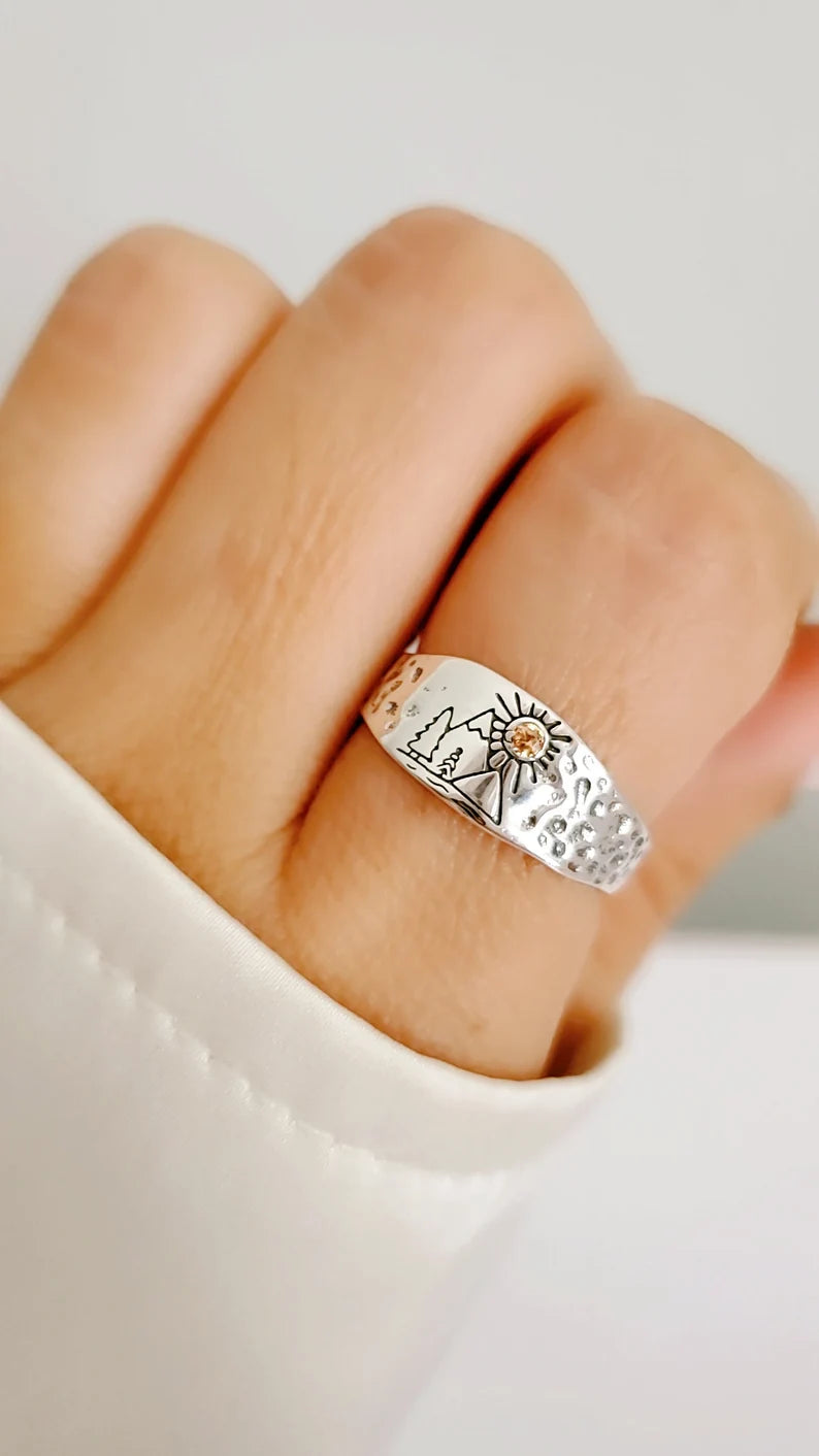 Sterling Silver 925 Mountain Lover Ring - view 6