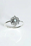 Sterling Silver White Opal Mandala Ring