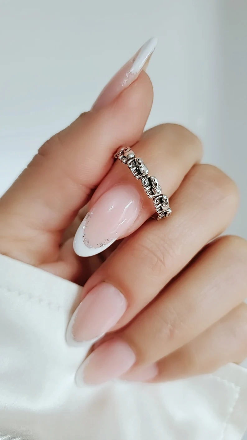 Sterling Silver 925 Dainty Elephant Ring - view 8