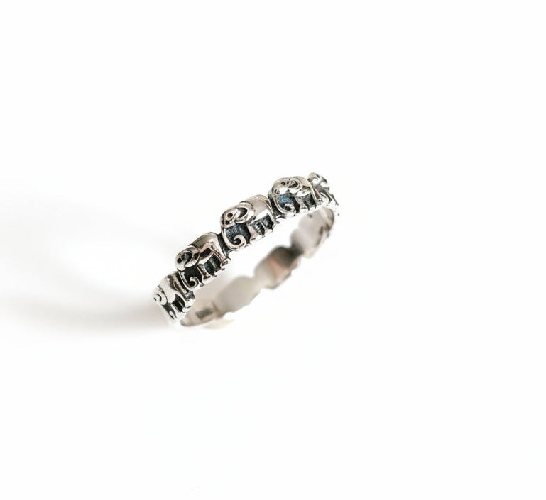 Sterling Silver 925 Dainty Elephant Ring - view 4