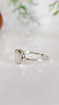 Sterling Silver Round Mother of Pearl Ring - view 3