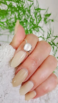 Sterling Silver Round Mother of Pearl Ring - view 6