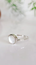 Sterling Silver Round Mother of Pearl Ring - view 7