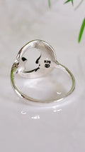 Sterling Silver Crescent Moon with Natural Turquoise Star Ring - view 2