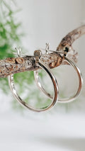 Sterling Silver 925 Hoop Medium Earrings - view 7