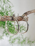 Sterling Silver 925 Hoop Medium Earrings - view 8