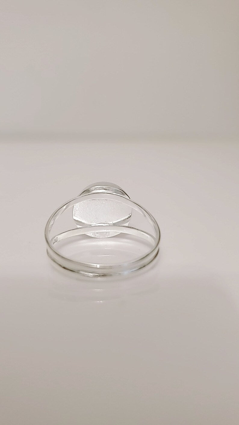 Sterling Silver Half Globe Light Geometric Ring - view 9