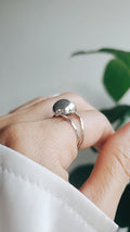 Sterling Silver Half Globe Light Geometric Ring - view 8
