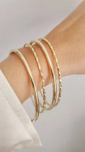 18K Gold Filled Bangle Bracelet - Stackable Collection - view 3