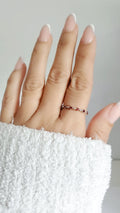 Sterling Silver Eternity Red Garnet Ring - view 4