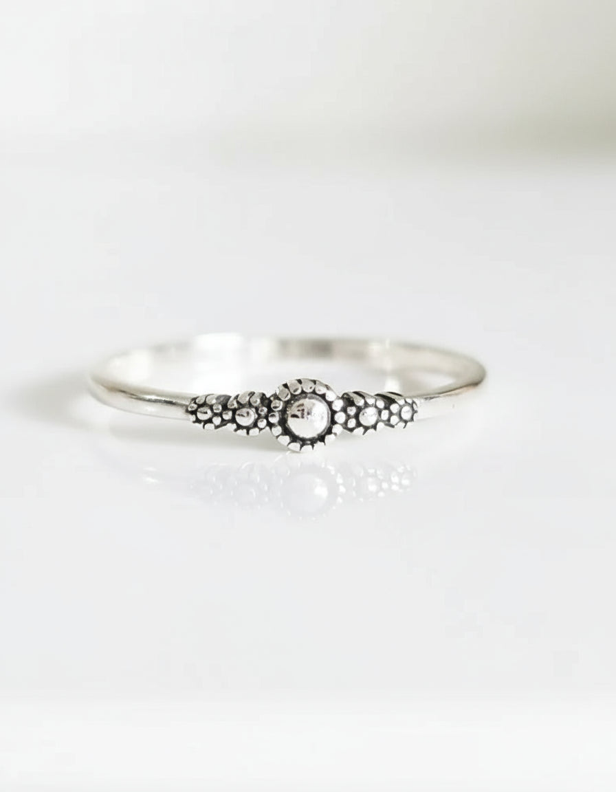 Sterling Silver 925 Dainty Bali Ring