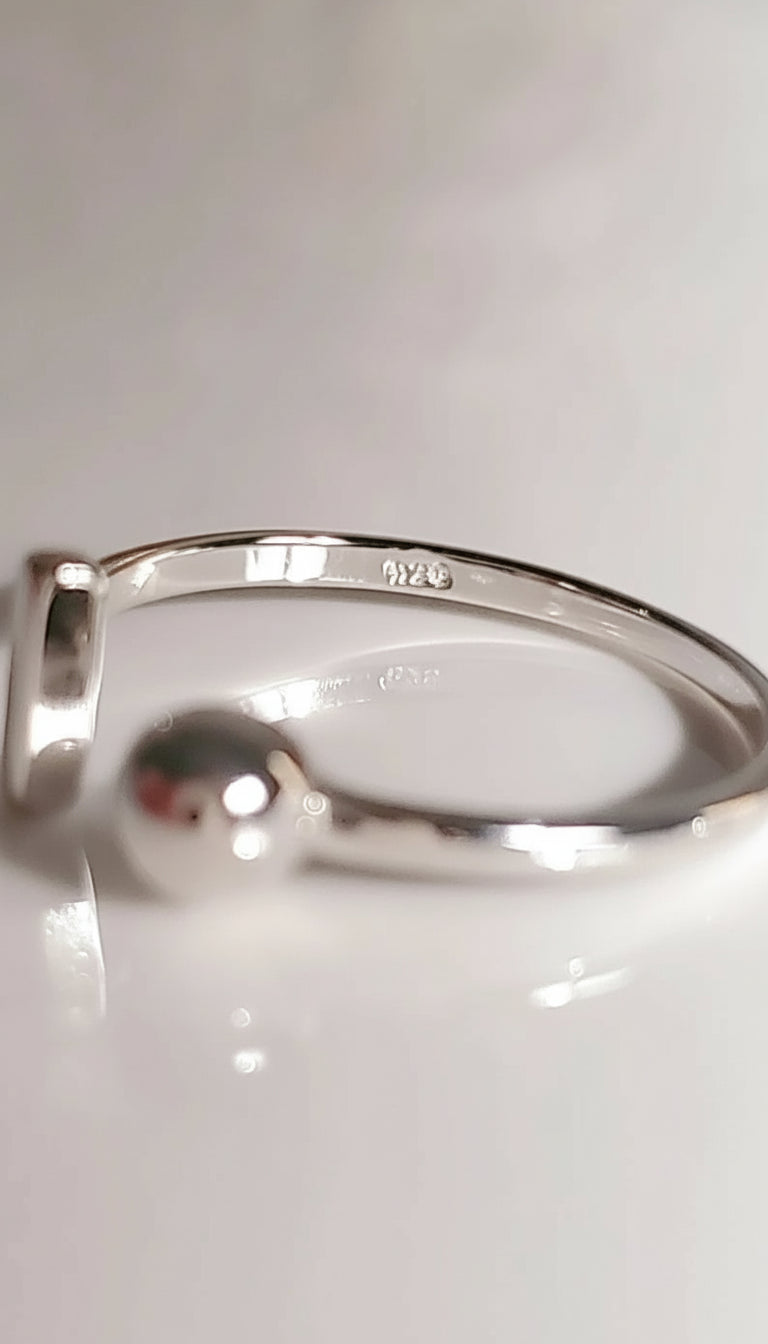 Sterling Silver Geometric Bar Ring - view 3