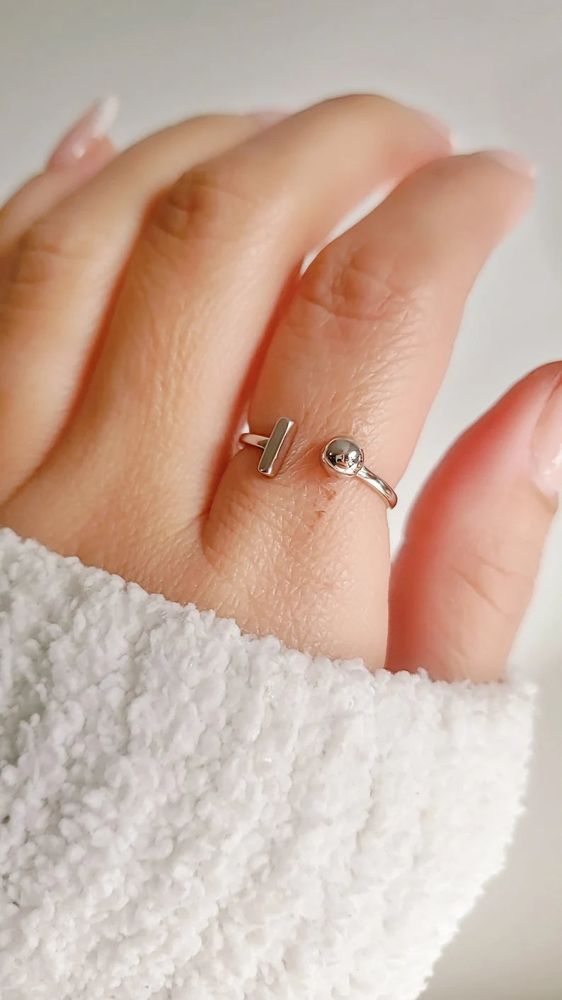 Sterling Silver Geometric Bar Ring - view 6